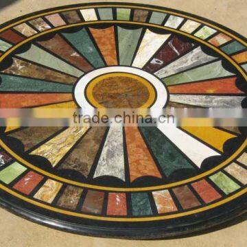 Mosaic Pattern Marble Semi Precious Stone Table Top