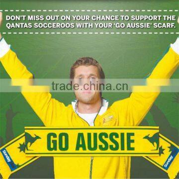 2014 Simple Style Promotional Printing Soccer Scarf, GO AUSSIE!