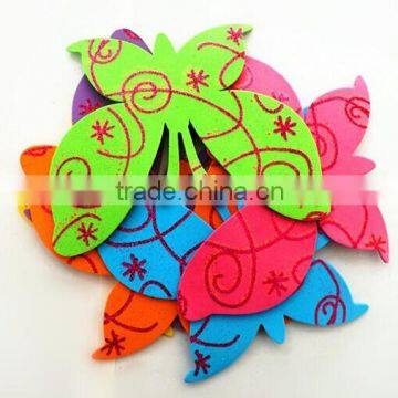 Butterfly eva wall foam shaped sticker with glitter