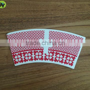 pe coated paper cup sleeve with offset printing for making paper cup fan