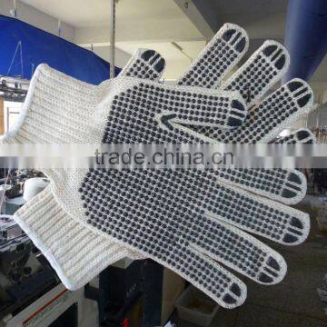 pvc dotted cotton gloves, knitted cotton hand gloves,safety work gloves,poly cotton gloves/guantes de puntos de PVC 0122