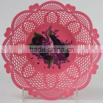 Hot Sale candy color hollow out plastic pp new design butterfly plate