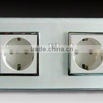 DOUBLE UNSWITCHED EU SOCKET,GLASS PANEL EU SOCKET