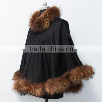 2015 New Arrival Cashmere Cape With Fur Trim for Child CC57 photo-2