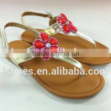 Decorative ladies fashion fancy flat sandals