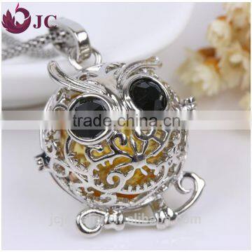 aromatherapy owl essential oil diffuser pendant cage locket necklace