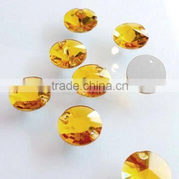 Light Topaz Rivoli Sew On strass