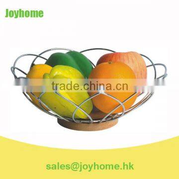 new design flower fruit shape fruit basket with wooden base