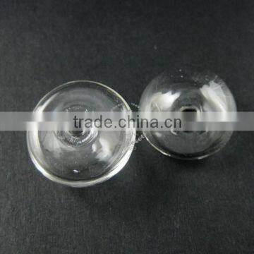 24mm transparent half ball mushroom shape glass dome cabochon with 3mm hole bottle 3070062