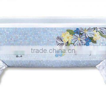 MB PBT-FL-IR03 foshan sanitaryware mosaic art bathtub iridescent glass mosaic small shallow bathtub