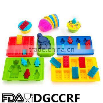 New Building Brick Multi-size Minifigure Silicone Ice cube Tray Candy Mold