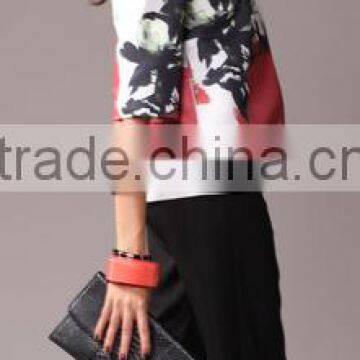 Pretty Steps 2016 elegant ladies casual half sleeve cardigan flower print high quality blouse