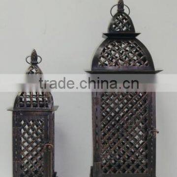 Black Decorative Metal Pillar Candle Lanterns