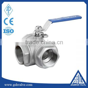 npt internal thread type stainless steel 304/316 three way ball valve