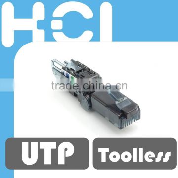 Tool-less Angled Adjustable RJ45 UTP Modular Plug for Cat6A Cable