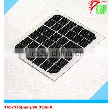 PET laminated 3W 9V 350mA solar panel