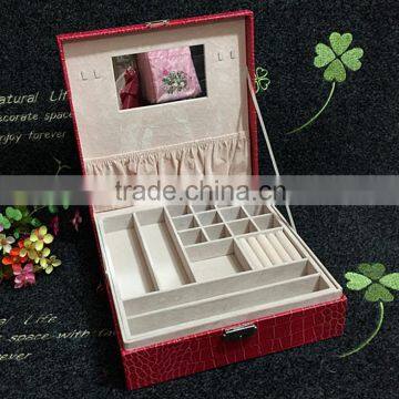 Chinese Factories Wholesale Custom Luxurious Leather Jewelry Box, Red Beautiful Watch Box photo-3