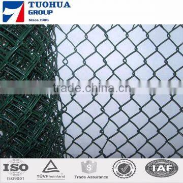 2016popular school galvanized PVC coated green chain link fence