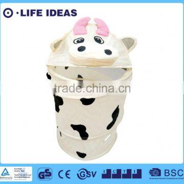 polyester printing storage hamper pop up toys hamper cow