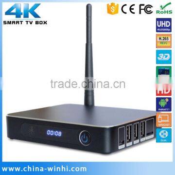 4K H.265 Hardware Decode WiFi Google Android 5.1 OS TV Box