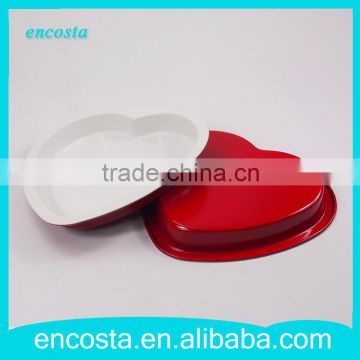 Red Heart Shape Non-Stick Ceramic Coating Aluminum Cake Pan Bakeware