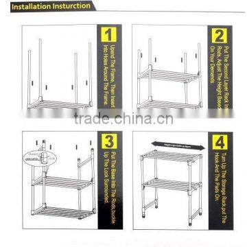 Kawachi Kitchen Microwave Oven Racks Double Bowl Stainless Steel Rack photo-4