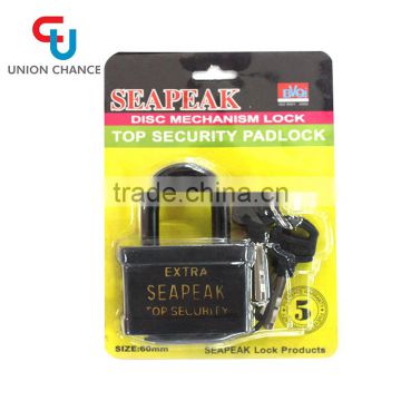 crazy cheap price new lock with master key black iron padlock