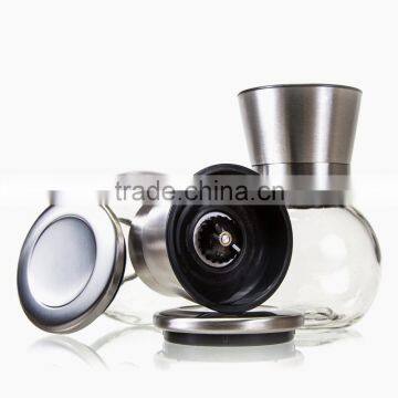 304 Stainless Steel Pepper and Salt Grinder, Spherical Glass Spice Grinder Commercial photo-3
