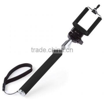 Cable wired audio selfie stick with selfie-stick extendable hand held monopod all in one foldable monopod