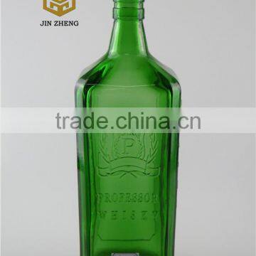 1000ml green color whisky glass bottle wholesale