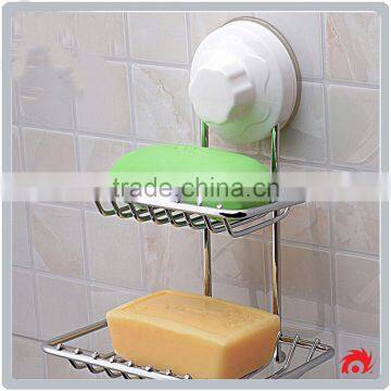 New Stainless Steel Bathroom Toilet Shower Sucker Suction Sink Tray Dish Hanging Soap Holder photo-3