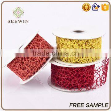Sheer Polyester Mesh Fabric Flower Packing Decorative Ribbon Trim photo-4