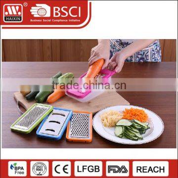 Multi function manual Cheap wholesale industrial Stainless steel blade plastic vegetable cheese potato carrot grater with box