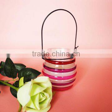 Hand Sprayed Black Glass Candle Jar With Candle Insert photo-5