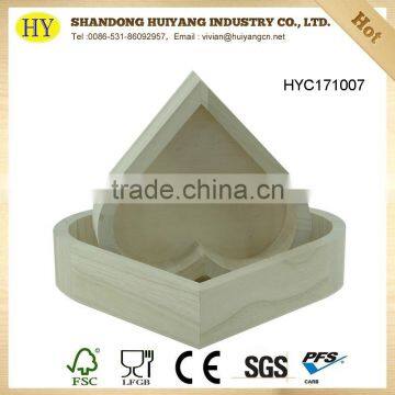 Unfinished Heart Shaped Wooden Flower Plant Pots photo-3