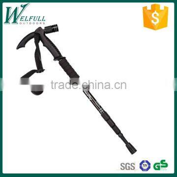 Telescopic walking sticks with flashlight 9 LED, Aluminum 6061, 4 sections, SZ19002