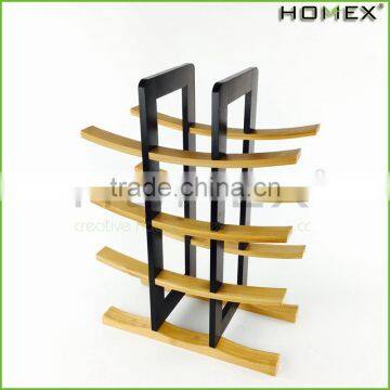 Curved Bamboo Designed Wine Stand Wine Rack Homex BSCI/Factory photo-3