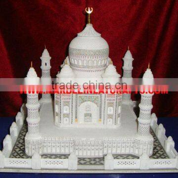 White Marble Handmade Taj Mahal Replica India Stone Art Gift Home Decor