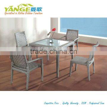 glass dining table and chair patio furniture