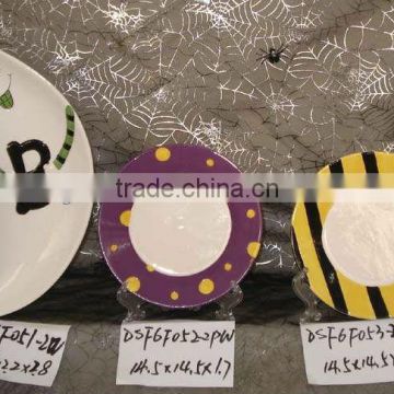 handmade ceramic cake plates for halloween decoration