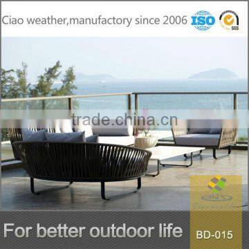 Lazy hot sale outdoor furniture rattan sofa set with daybed