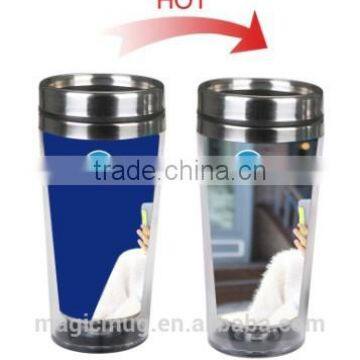 Magic Heat Sensitive Double Layer stainless steel thermal mug cup