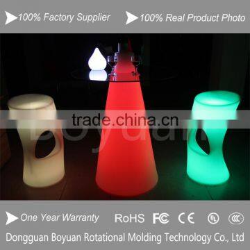 Glowing High Top Funnel Shape Glass Cocktail Table With Led Light photo-4