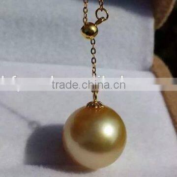 18k Gold 9-10mm Gold South Sea Pearl Pendant photo-4