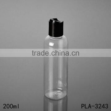 2017 Hot New Products Coasmetic Round Shoulder Pet Clear Lotion 250ml Plastic Shampoo Bottle Packaging With Disc Top Cap photo-4