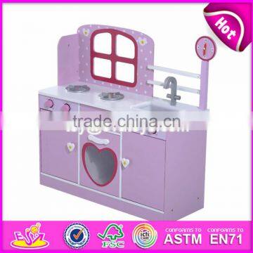 2017 New Products Purple Small Wooden Toddler Play Kitchen for Sale W10C264 photo-2