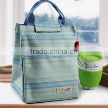 600D Stripe Cooler Bag With Tote Hand for Ladies