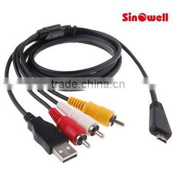 USB AV TV RCA Audio Video Composite Cable, RCA AV Adater Cable for Sony