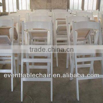 White Wooden Banquet Bar Folding Chair photo-4