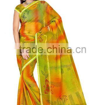 Flower Printed Saree in Different Color photo-3